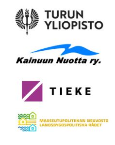 Kuvabannerisa Turun yliopiston, Kainuun Nuotan, TIEKEn ja Maaseutupolitiikan neuvoston logot