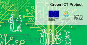 Green ICT project banner with logos from the funding providers.