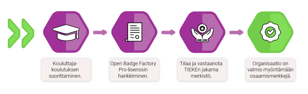 Prosessikuva osaamismerkkien myöntäjille