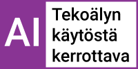 Tekoälyn käytöstä kerrottava -kuvake