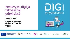 Kestävyys, digi ja tekoäly pk-yrityksen arjessa, Digiyritysneuvojien verkoston webinaari 04/2026