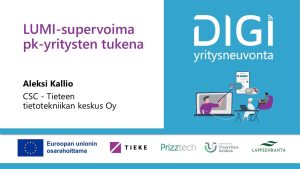 LUMI-supervoima pk-yritysten tukena, Digiyritysneuvojaverkoston webinaari 18.6.2025