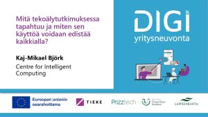 Digiyritysneuvojaverkoston webinaari: Mitä tekoälytutkimuksessa tapahtuu ja miten sen käyttöä voidaan edistää?