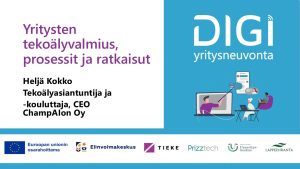 Yritysten tekoälyvalmius, prosessit ja ratkaisut - Digiyritysneuvonta-hankkeen webinaari